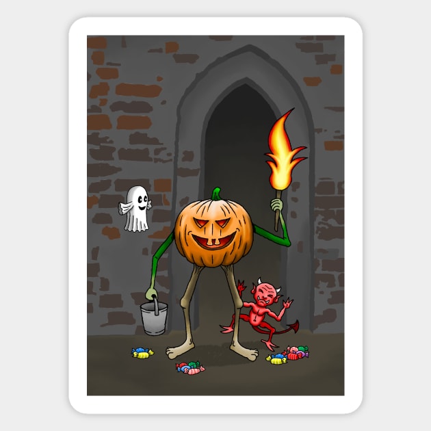 Trick or Treat Halloween Pumpkin Sticker by Restarter